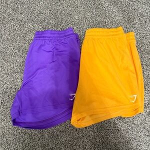 Gymshark Yellow and Purple Shorts